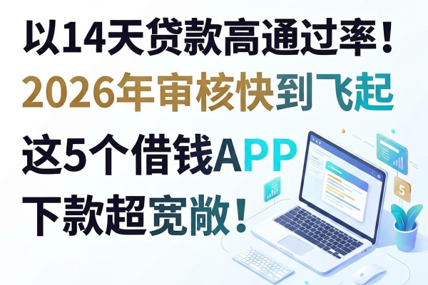 14天贷款高通过率!2026年审核快到飞起,这5个借钱APP下款超宽敞!