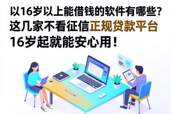 16岁以上能借钱的软件有哪些？这几家不看征信正规贷款平台，16岁起就能安心用！