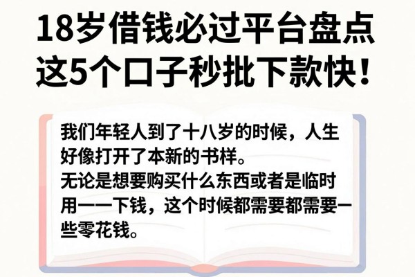 18岁借钱必过平台盘点，这5个口子秒批下款快！