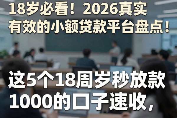 18岁必看!2026真实有效的小额贷款平台盘点,这5个18周岁秒放款1000的口子速收