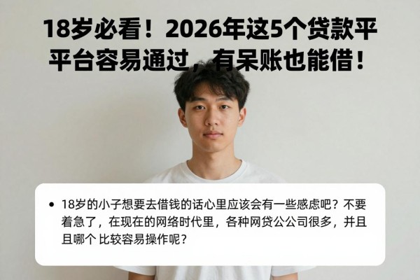 18岁必看!2026年这5个贷款平台容易通过,有呆账也能借!
