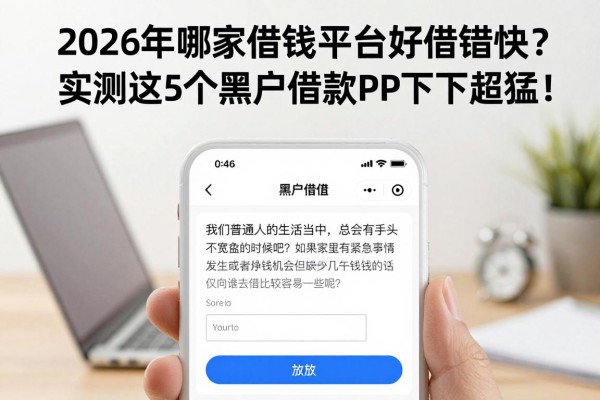 2026年哪家借钱平台好借钱快?实测这5个黑户借款APP下款超猛!