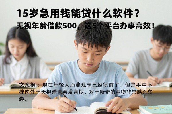 15岁急用钱能贷什么软件？无视年龄借款500，这5个平台办事高效！