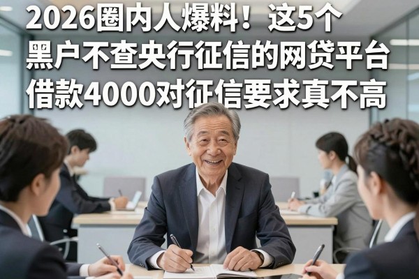 2026圈内人爆料！这5个黑户不查央行征信的网贷平台，借款4000对征信要求真不高
