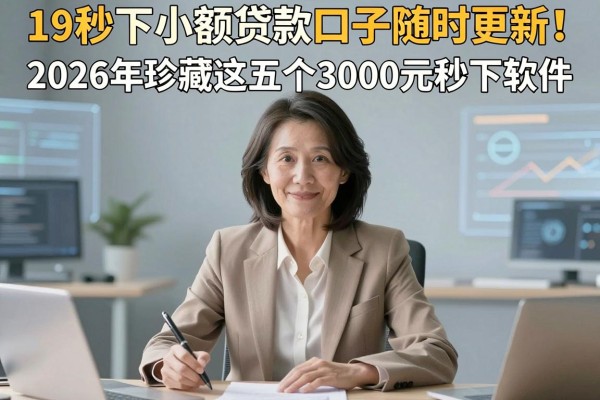 19秒下小额贷款口子随时更新!2026年珍藏这五个3000元秒下软件