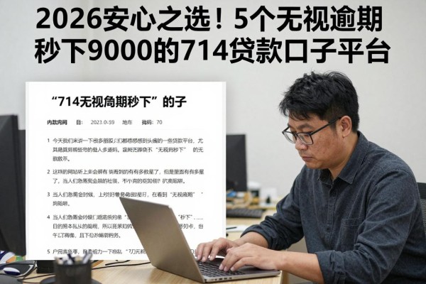 2026安心之选!5个无视逾期秒下9000的714贷款口子平台