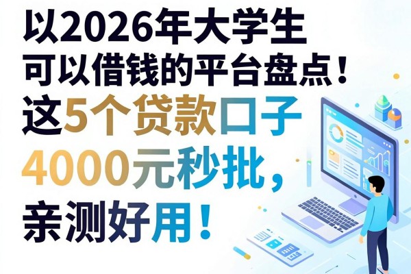 2026年大学生可以借钱的平台盘点:这5个贷款口子4000元秒批,亲测好用!