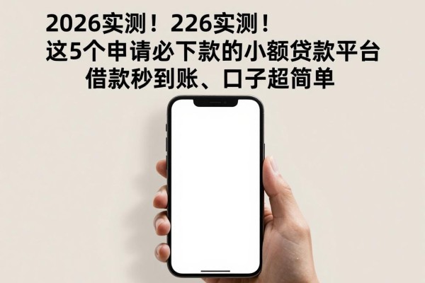 2026实测!这5个申请必下款的小额贷款平台,借款秒到账、口子超简单