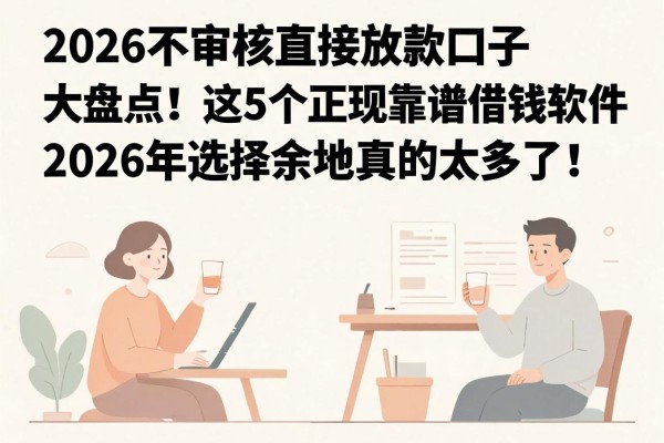 2026不审核直接放款口子大盘点！这5个正规靠谱借钱软件，2026年选择余地真的太多了！