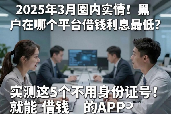 2025年3月圈内实情!黑户在哪个平台借钱利息最低?实测这5个不用身份证号就能借钱的APP