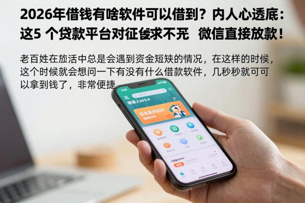 2026年借钱有啥软件可以借到?内行人透底:这5个贷款平台对征信要求不高,微信直接放款!