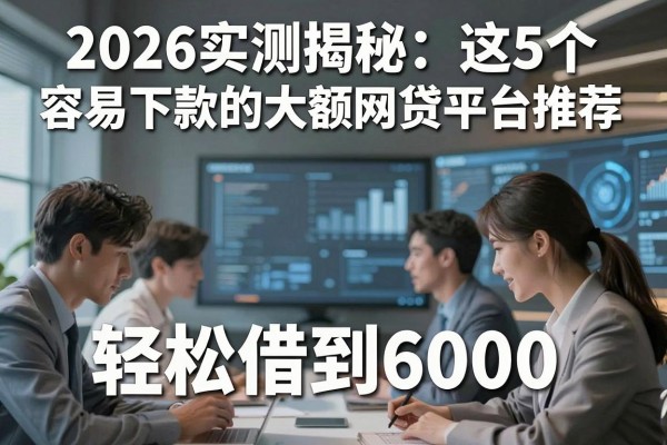 2026实测揭秘:这5个容易下款的大额网贷平台推荐,轻松借到6000