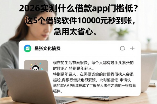 2026实测什么借款app门槛低？这5个借钱软件10000元秒到账，急用太省心