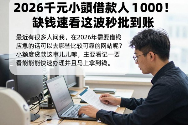 2026千元小额借款人人1000!缺钱速看这波秒批到账