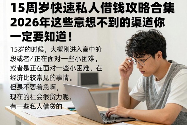 15周岁快速私人借钱攻略合集：2026年这些意想不到的渠道你一定要知道！