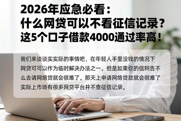 2026年应急必看:什么网贷可以不看征信记录?这5个口子借款4000通过率高!