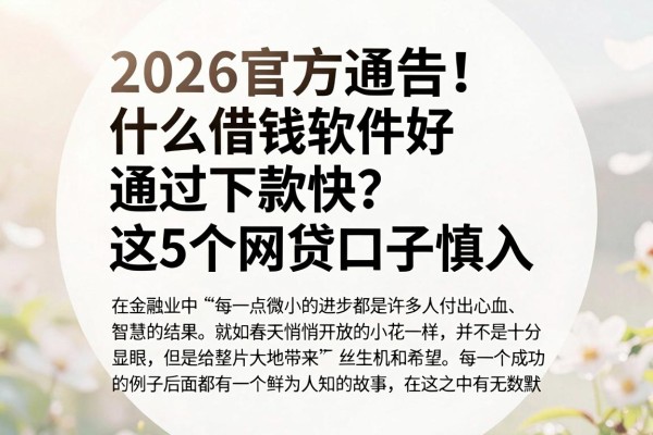 2026官方通告！什么借钱软件好通过下款快？这5个网贷口子慎入