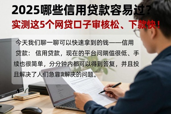 2025哪些信用贷款容易过？实测这5个网贷口子审核松、下款快！