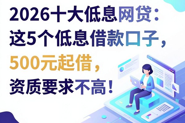 2026十大低息网贷平台盘点:这5个低息借款口子,500元起借,资质要求不高!