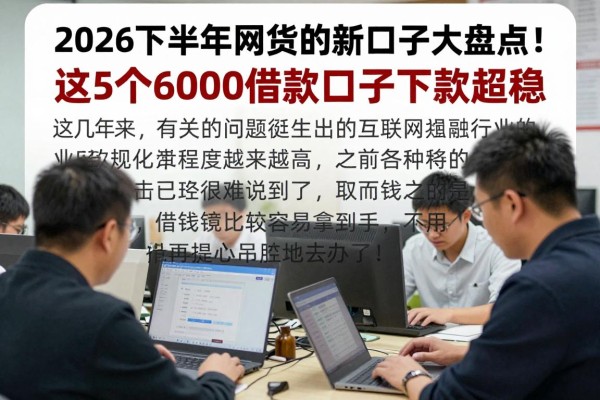 2026下半年网贷新口子大盘点！这5个6000借款口子下款超稳