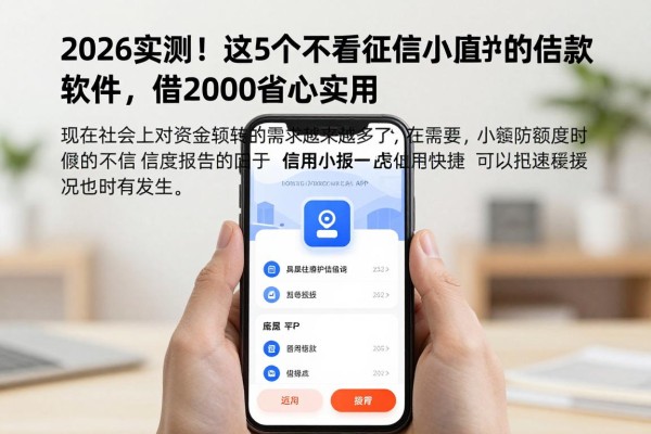 2026实测!这5个不看征信小额的借款软件,借2000省心又实用