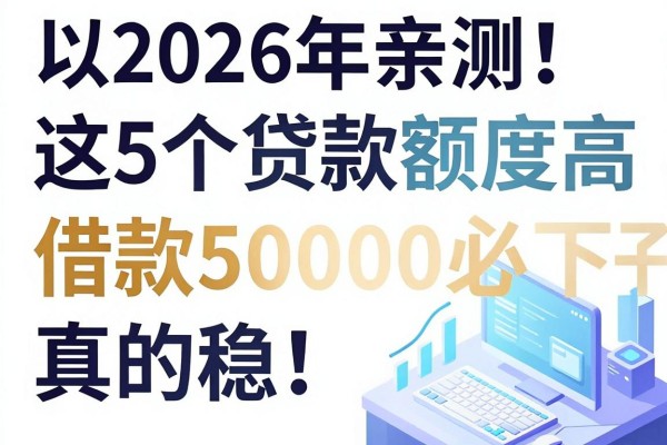 2026年亲测!这5个贷款额度高必下口子,借款50000真的稳!