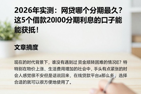2026年实测:网贷哪个分期最久?这5个借款20000分期利息低的口子竟能获批!