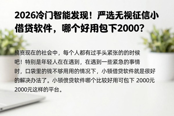 2026冷门智能发现！严选无视征信小额借贷软件，哪个好用包下2000？