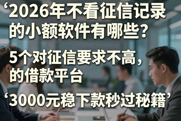 2026年不看征信记录的小额软件有哪些?5个对征信要求不高的借款平台,3000元稳下款秒过秘籍!