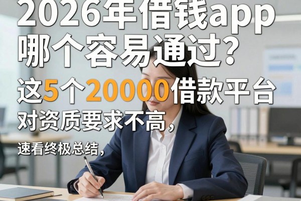 2026年借钱app哪个容易通过？这5个20000借款平台对资质要求不高，速看终极总结！