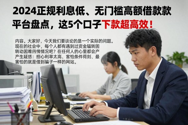 2024正规利息低、无门槛高额度借款平台盘点，这5个口子下款超高效！