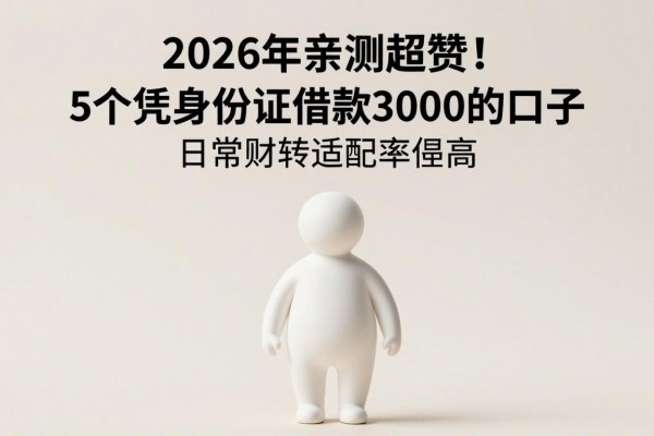 2026年亲测超赞!5个凭身份证借款3000的口子,日常周转适配率超高