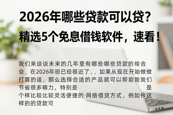 2026年哪些贷款可以贷?精选5个免息借钱软件,速看!