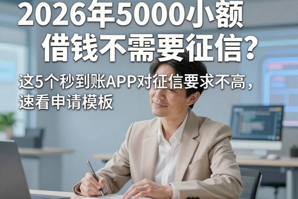 2026年5000小额借钱不需要征信?这5个秒到账APP对征信要求不高,速看申请模板!