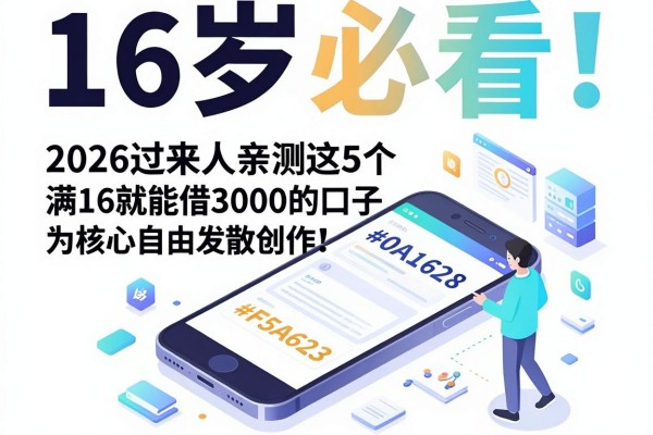 16岁必看！手机上怎么借钱？2026过来人亲测这5个满16就能借3000的口子