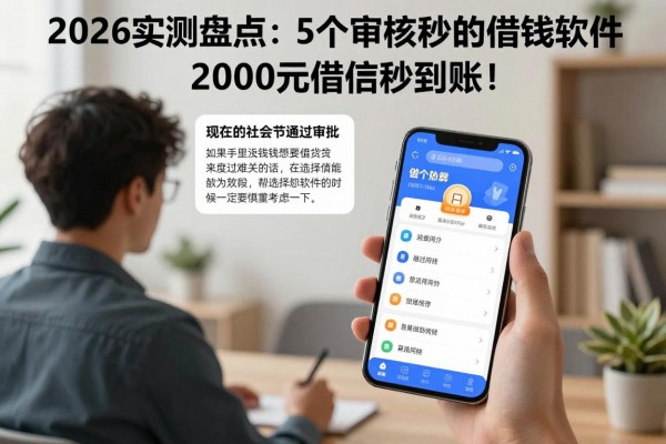 2026实测盘点:5个审核秒过的借钱软件,2000元借款秒到账!