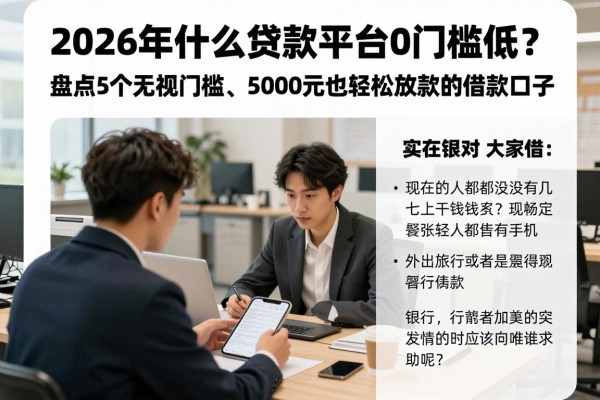 2026年什么贷款平台0门槛低?盘点5个无视门槛、5000元也能轻松放款的借款口子
