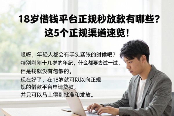 18岁借钱平台正规秒放款有哪些？这5个正规渠道速览！
