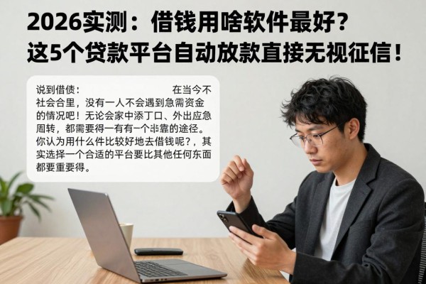 2026实测:借钱用啥软件最好?这5个贷款平台自动放款直接无视征信!
