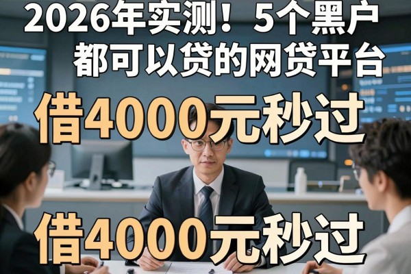 2026年实测!5个黑户都可以贷的网贷平台,借4000元秒过