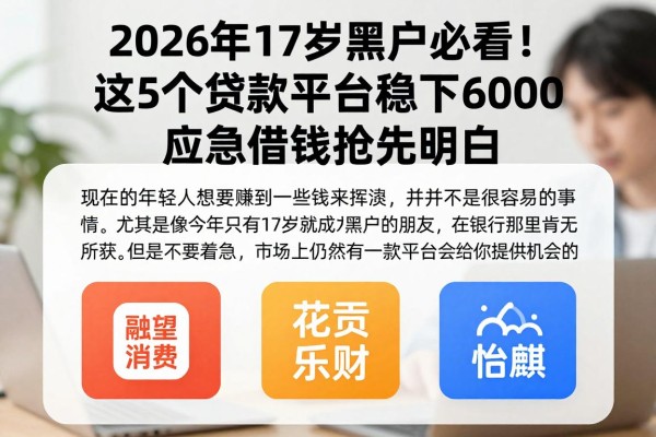 2026年17岁黑户必看!这5个贷款平台稳下6000,应急借钱抢先明白