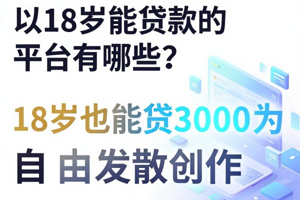 18岁能贷款的平台有哪些？这5个借款口子门槛低，18岁也能贷3000