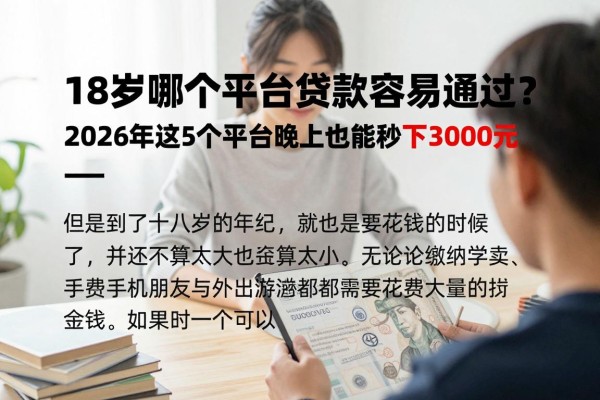 18岁哪个平台贷款容易通过?2026年这5个平台晚上也能秒下3000元