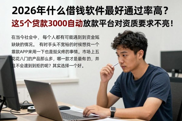 2026年什么借钱软件最好通过率高？这5个贷款3000自动放款平台对资质要求不高！