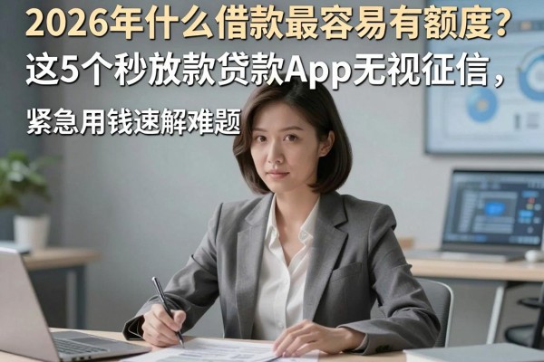 2026年什么借款最容易有额度?这5个秒放款贷款App无视征信,紧急用钱速解难题!