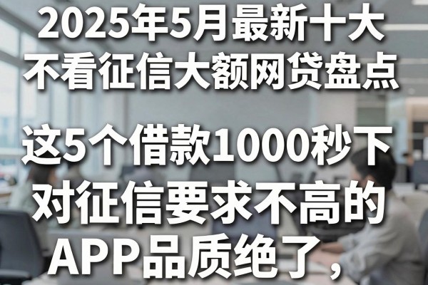 2025年5月最新十大不看征信大额网贷盘点,这5个借款1000秒下、对征信要求不高的APP品质绝了