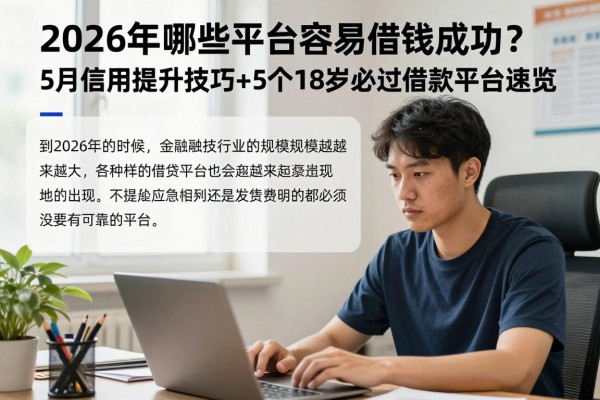 2026年哪些平台容易借钱成功?5月信用提升技巧+5个18岁必过借款平台速览