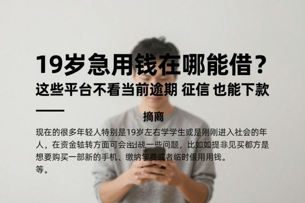 19岁急用钱在哪能借?这些平台不看当前逾期、2026无视大数据和征信也能下款