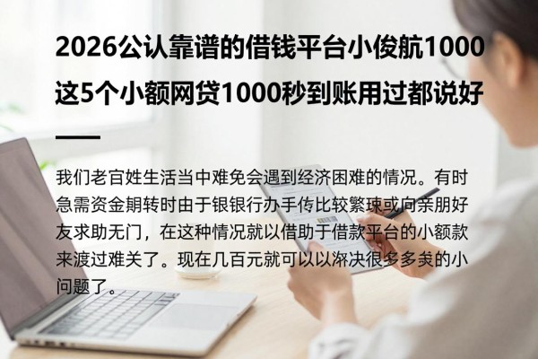 2026公认靠谱的借钱平台小额贷款1000,这5个小额网贷1000秒到账用过都说好