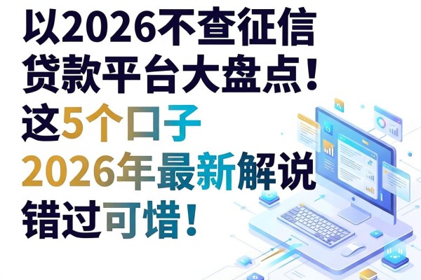 2026不查征信贷款平台大盘点!这5个口子2026年最新解说,错过可惜!